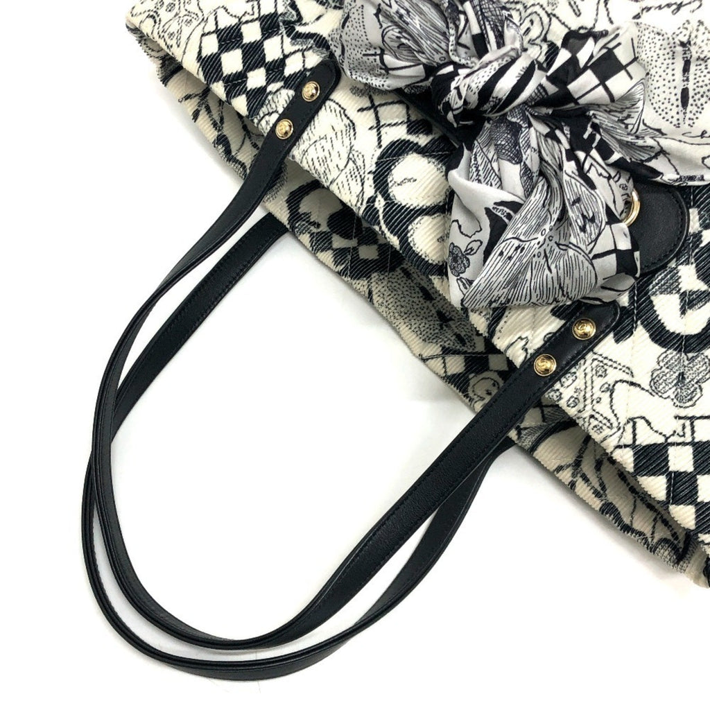 Chanel Black White Canvas Handbag Tote Bag