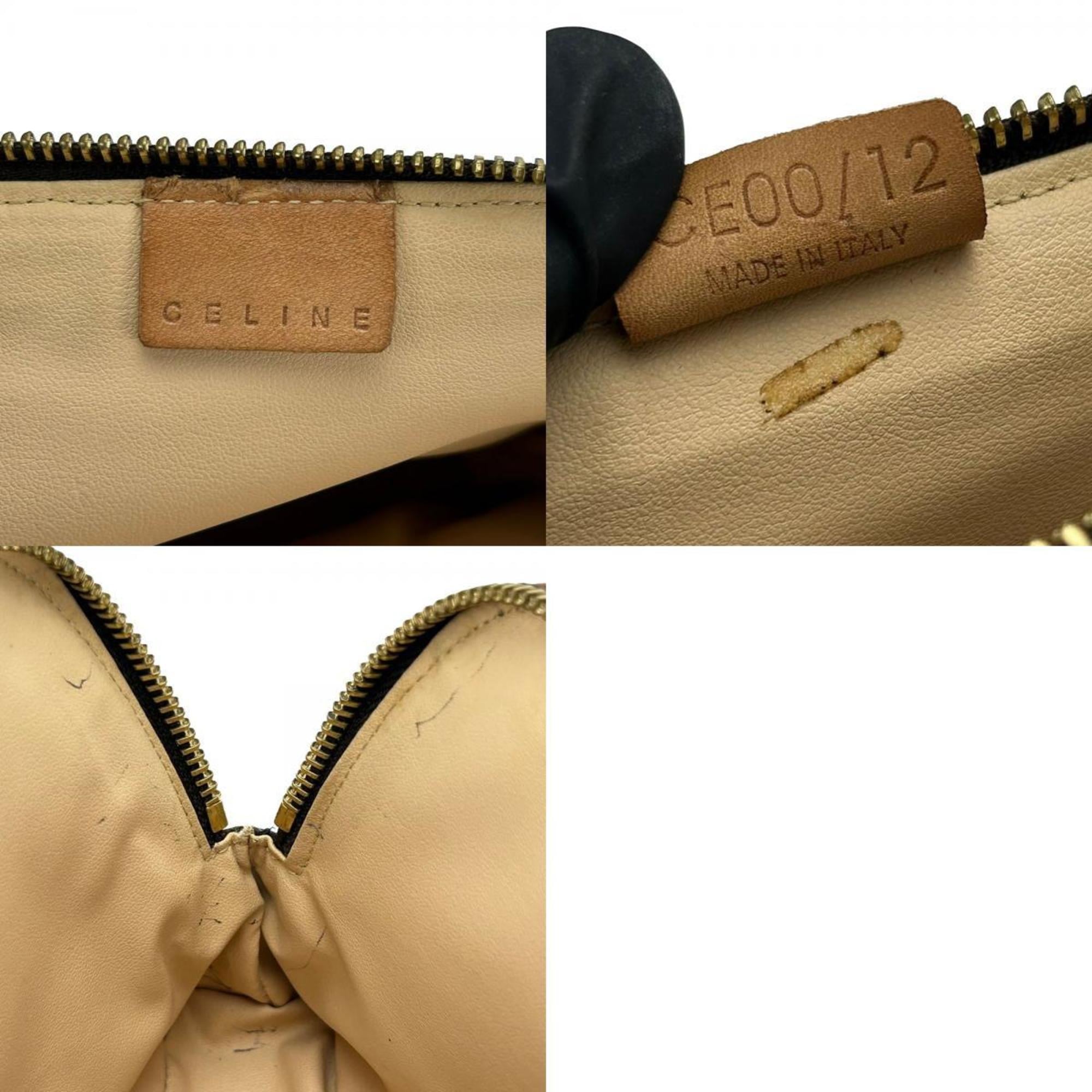Celine Macadam Brown Pvc Leather Pouch