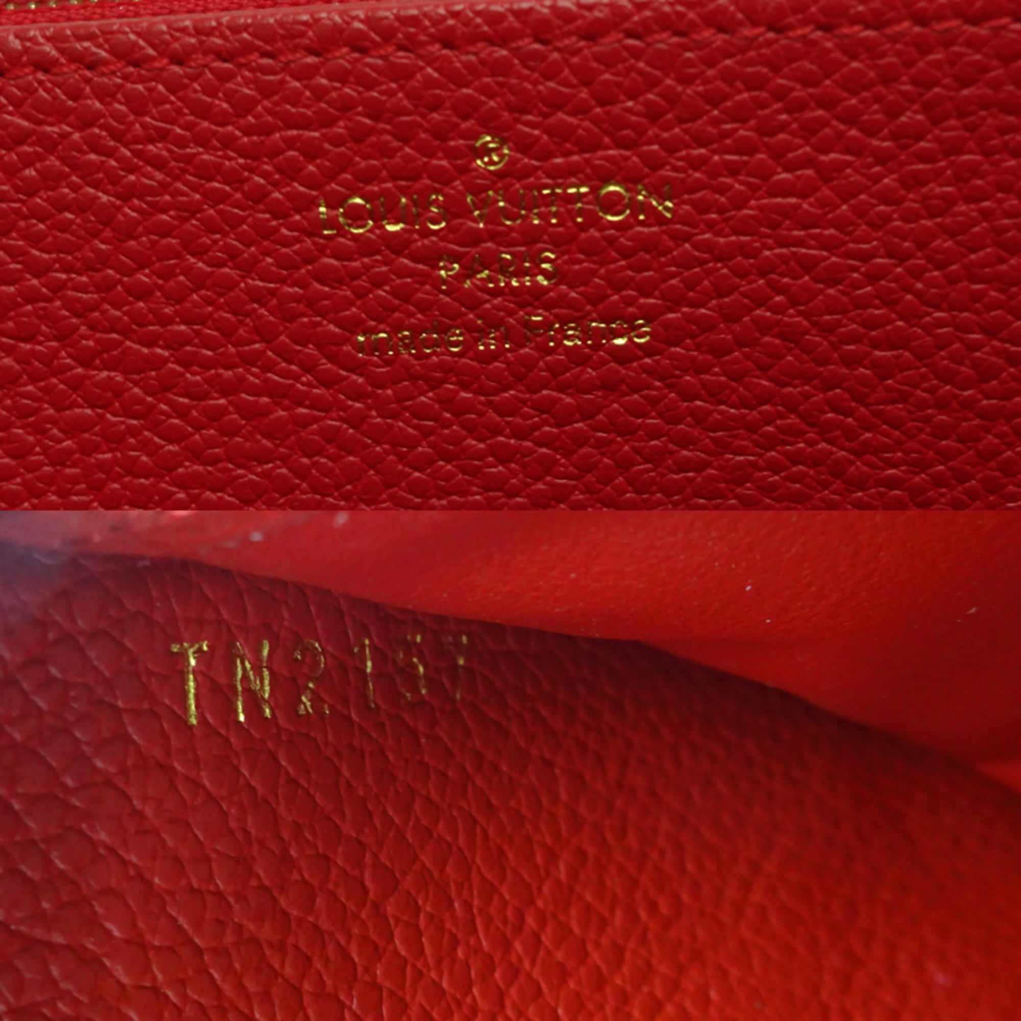 Louis Vuitton Cerise Red Color Monogram Empreinte Long Wallet