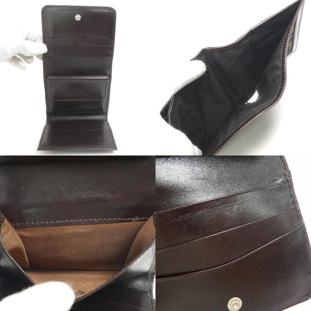 Fendi Zucca Brown Canvas Leather Wallet (Tri-Fold)