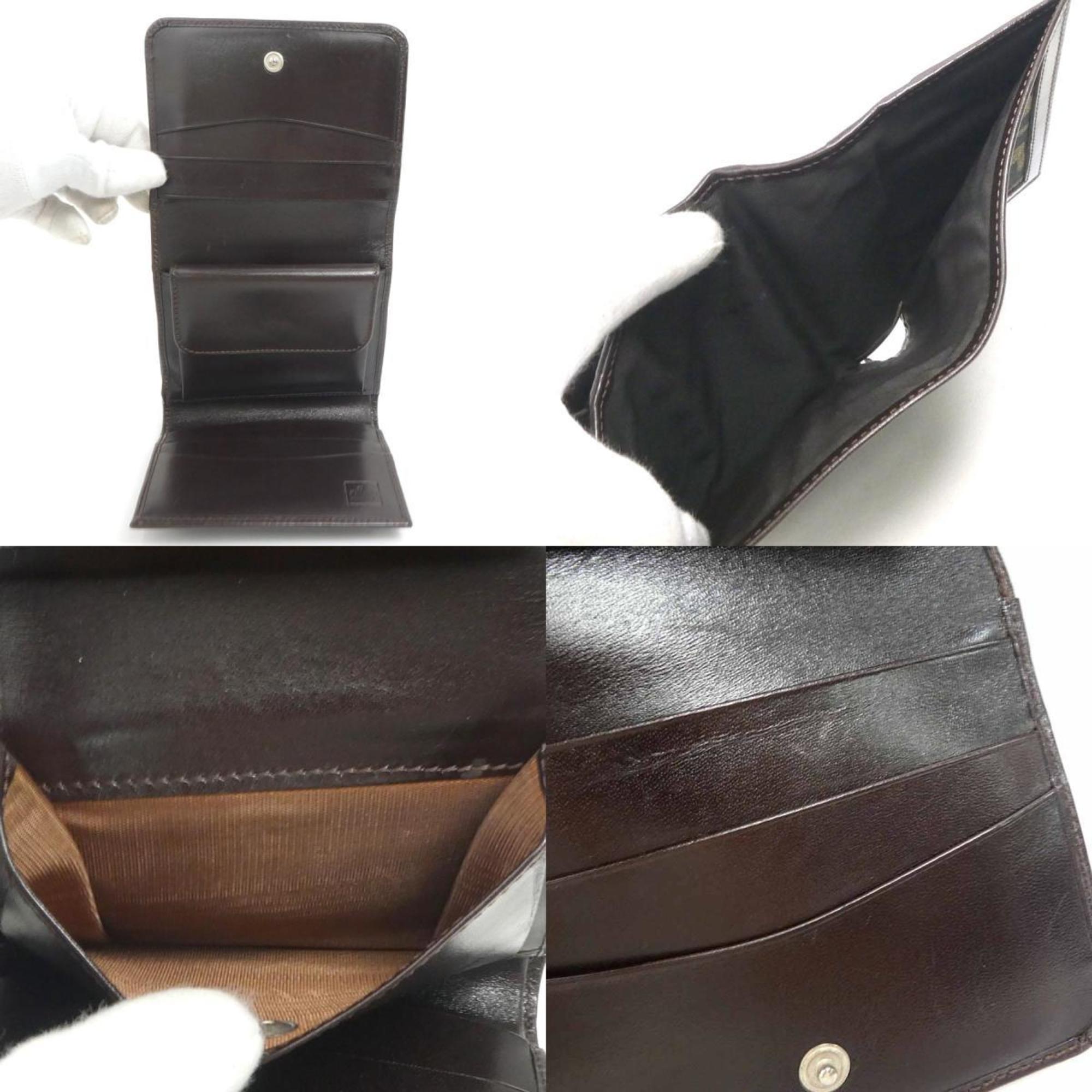 Fendi Zucca Brown Canvas Leather Wallet (Tri-Fold)