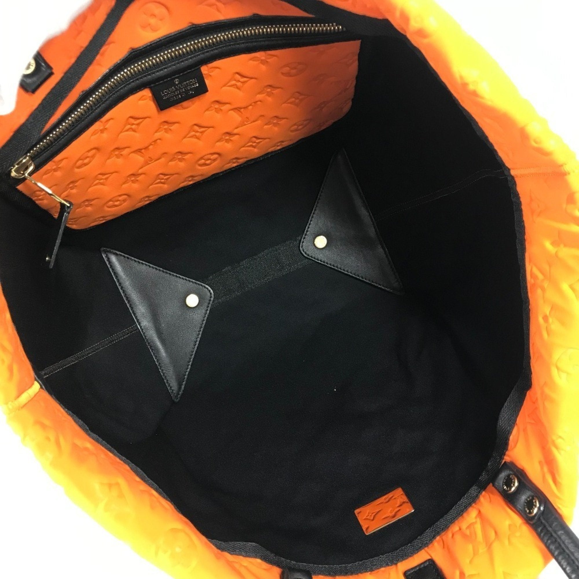 Louis Vuitton Orange Microfiber Shoulder Bag Tote Bag