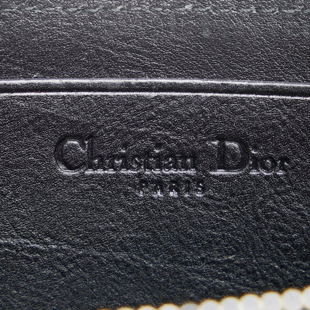 Christian Dior Black Leather Long Wallet (Bi-Fold) (Pre-Owned)