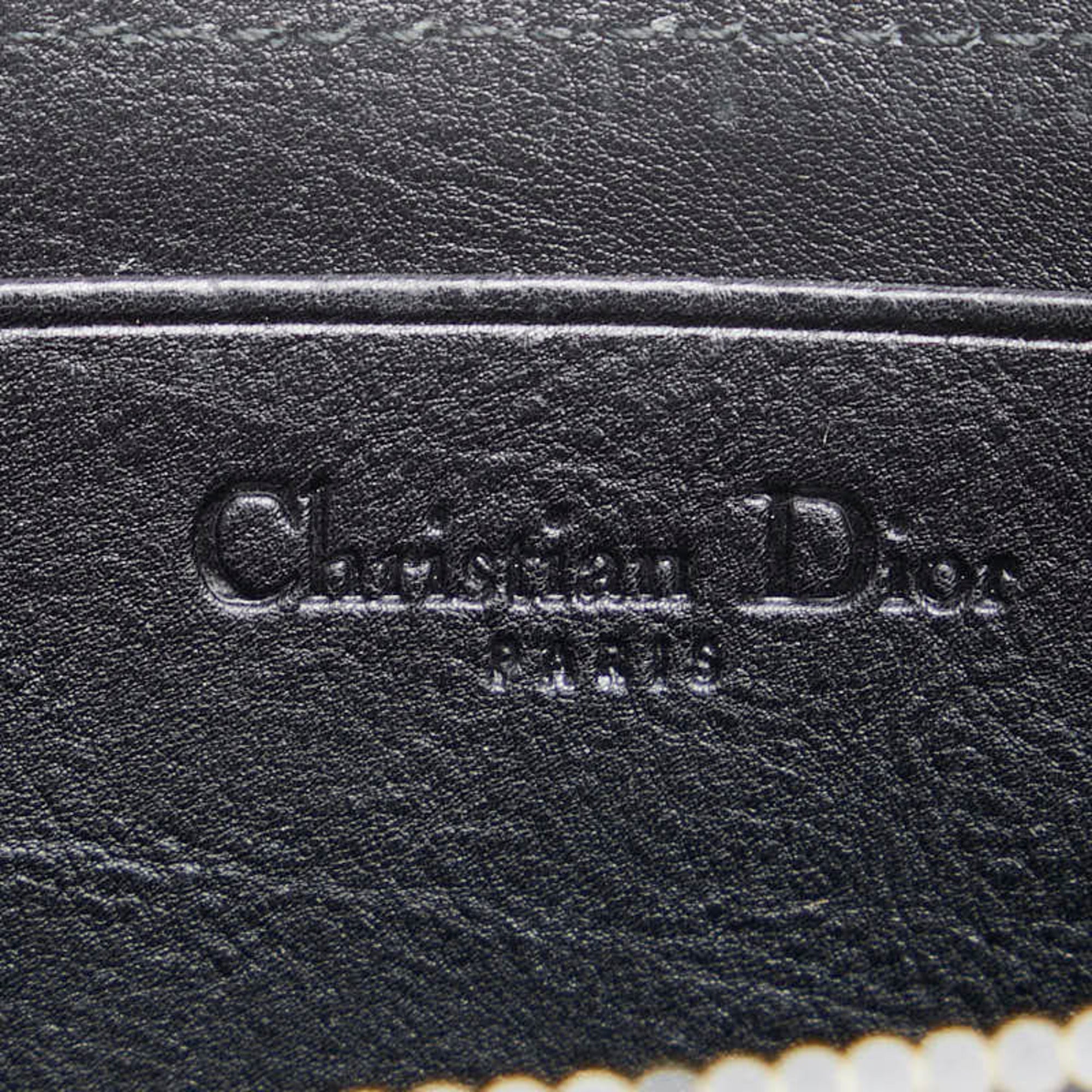 Christian Dior Black Leather Long Wallet (Bi-Fold) (Pre-Owned)