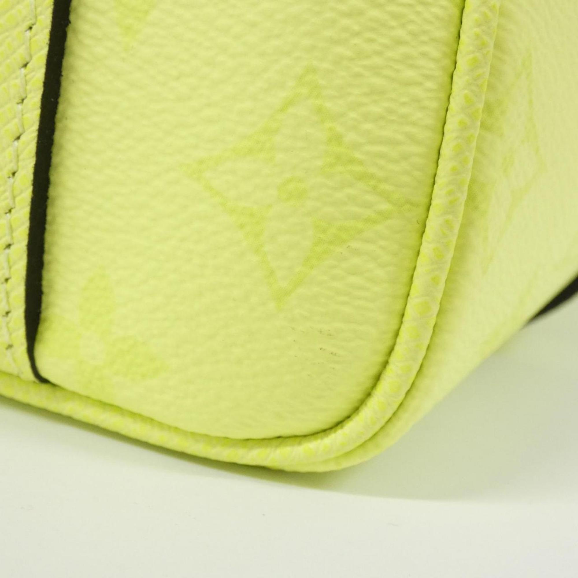 Louis Vuitton Citron Jaune Yellow Coated Canvas Leather Boston Bag