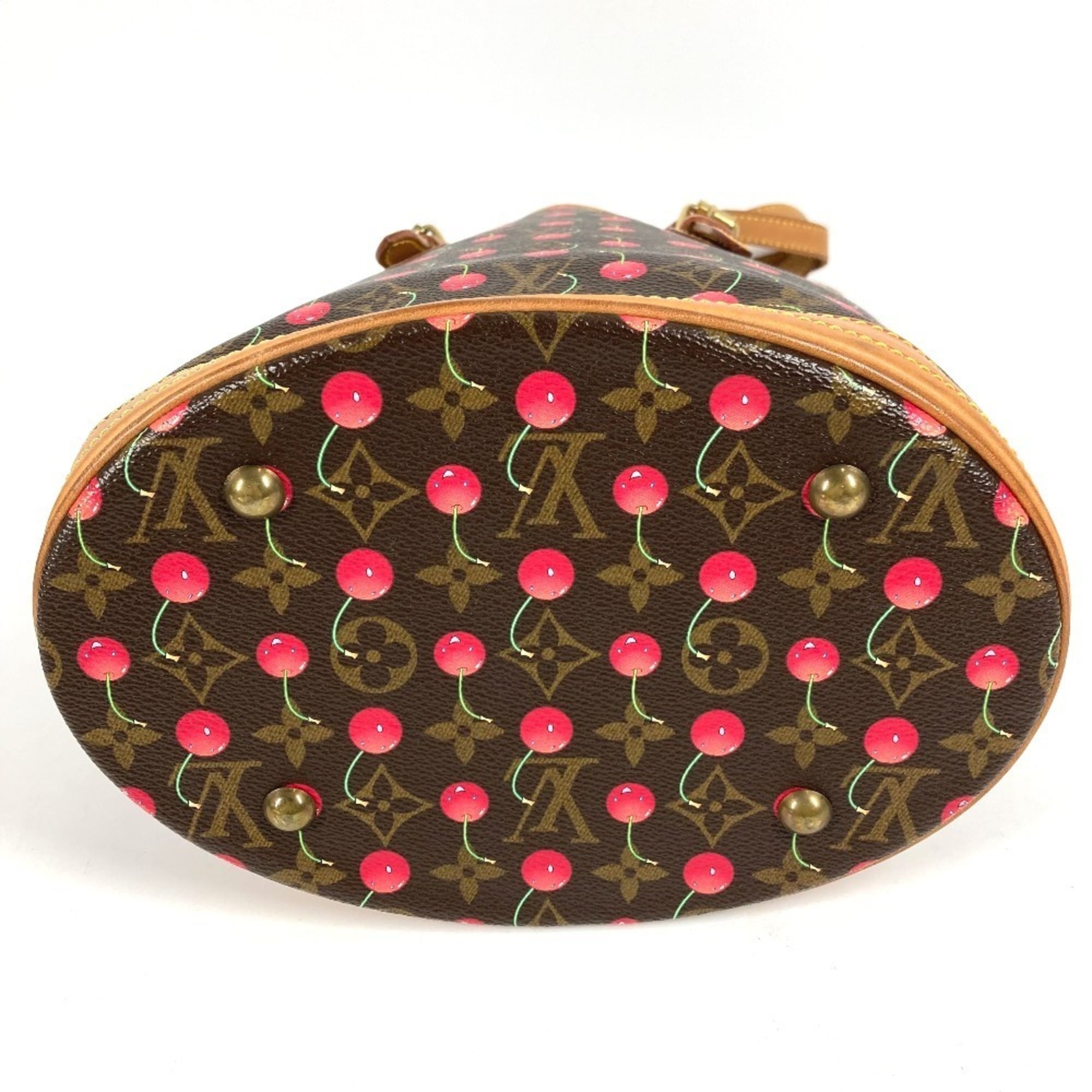 Louis Vuitton Brown Monogram Monogram Cherry Red Color Monogram Shoulder Bag Tote Bag