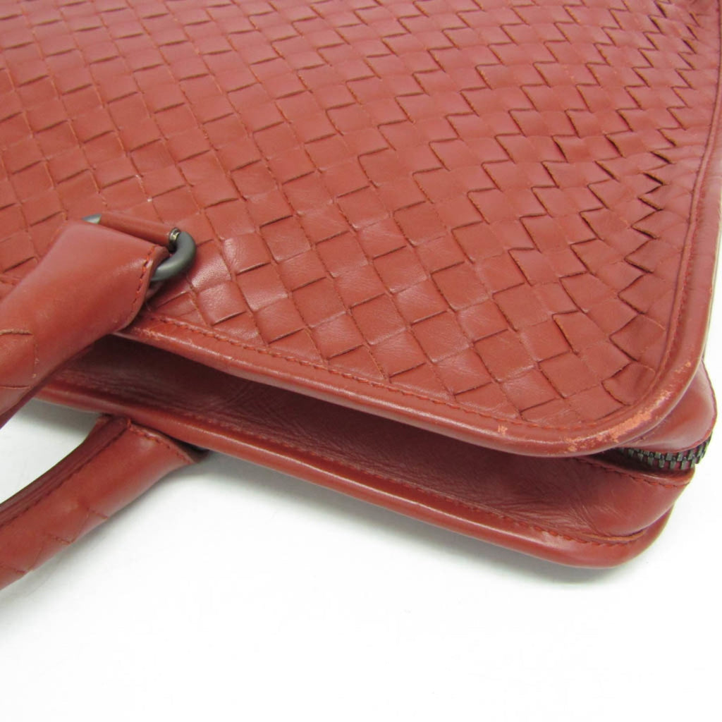Bottega Veneta Soft Slim Briefcase Intrecciato Nappa Red Leather Briefcase Bag