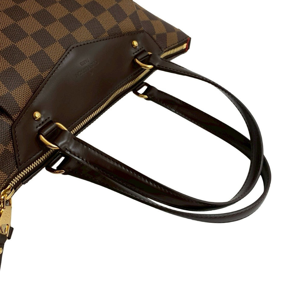 Louis Vuitton Brown Leather Pvc Handbag Tote Bag