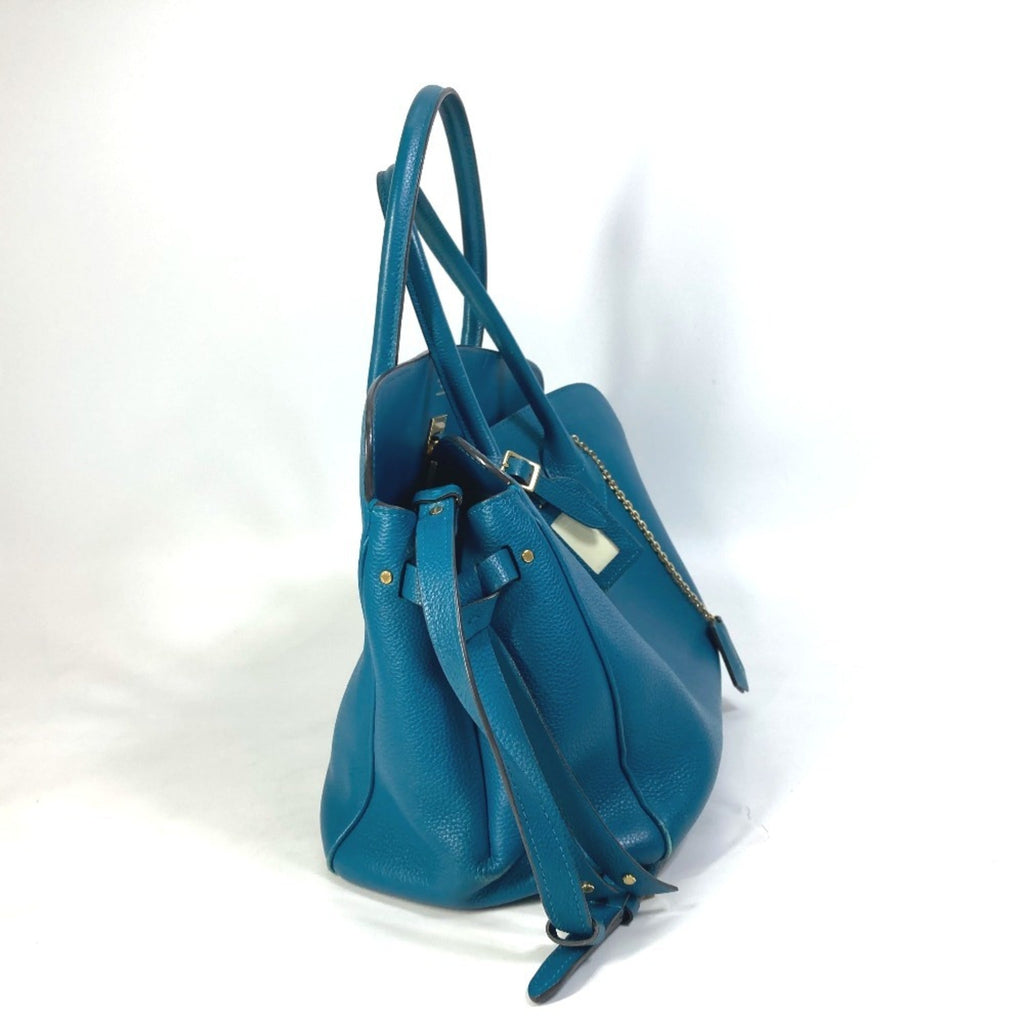 Louis Vuitton Blue Leather Handbag Shoulder Bag Tote Bag