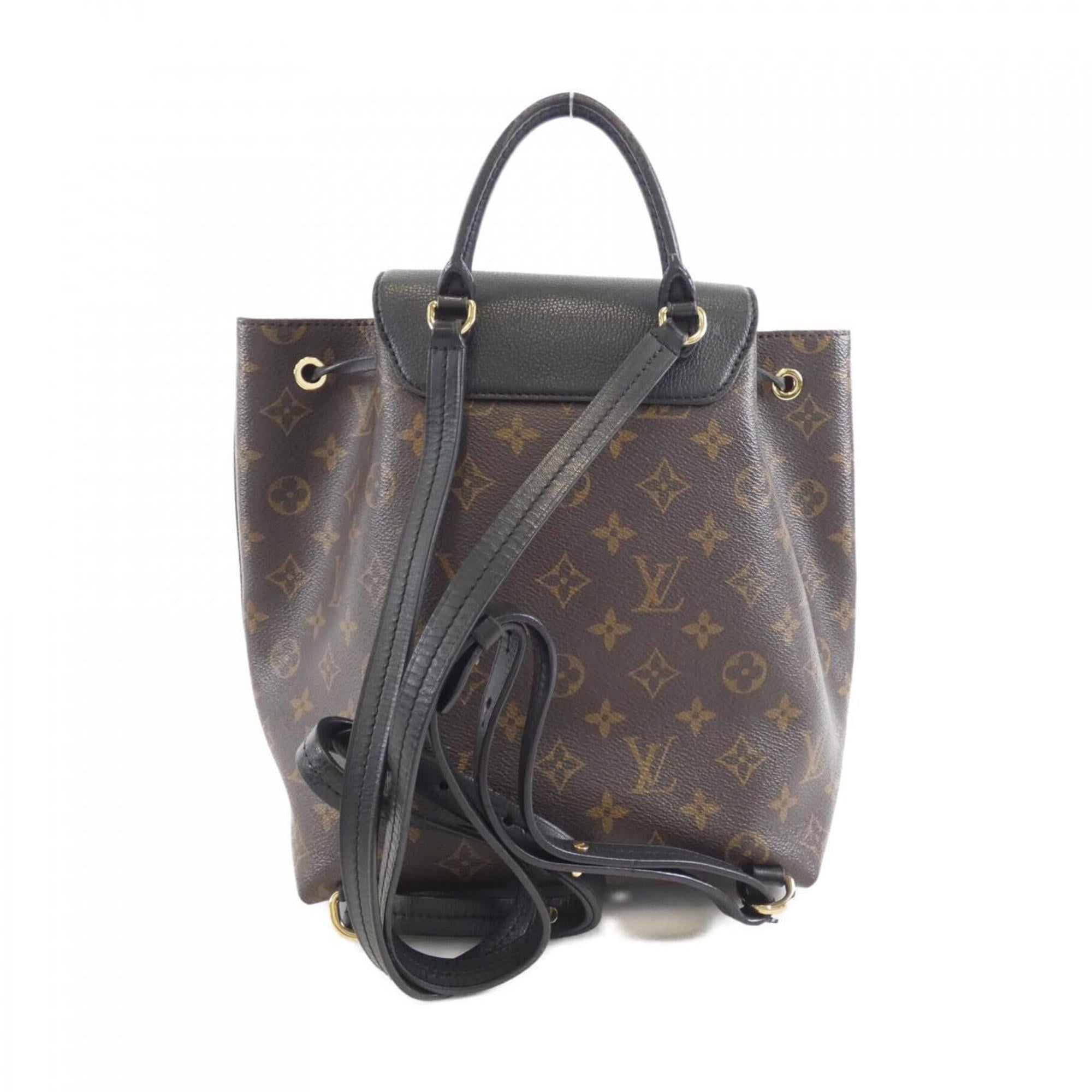Louis Vuitton Black Marron Coated Canvas Leather Backpack