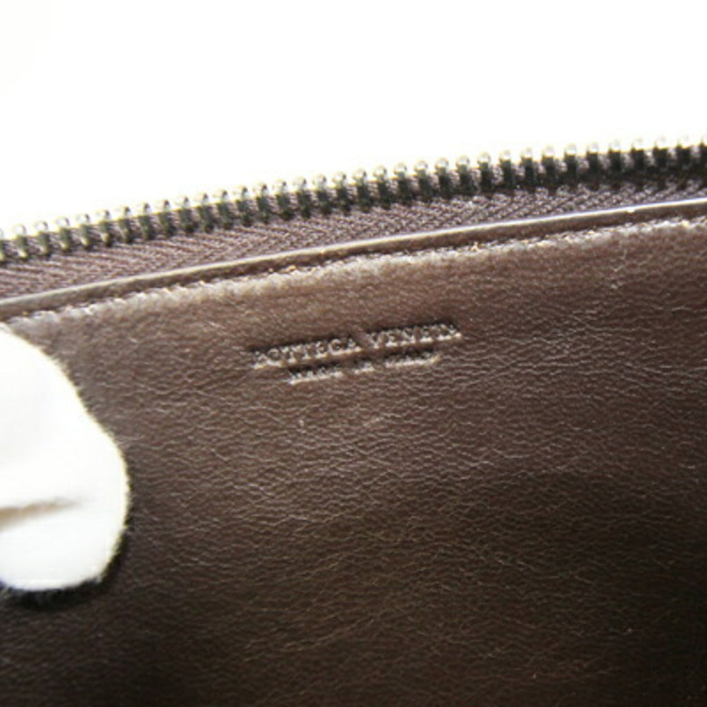 Bottega Veneta Dark Brown Intrecciato Leather Clutch Bag Pouch