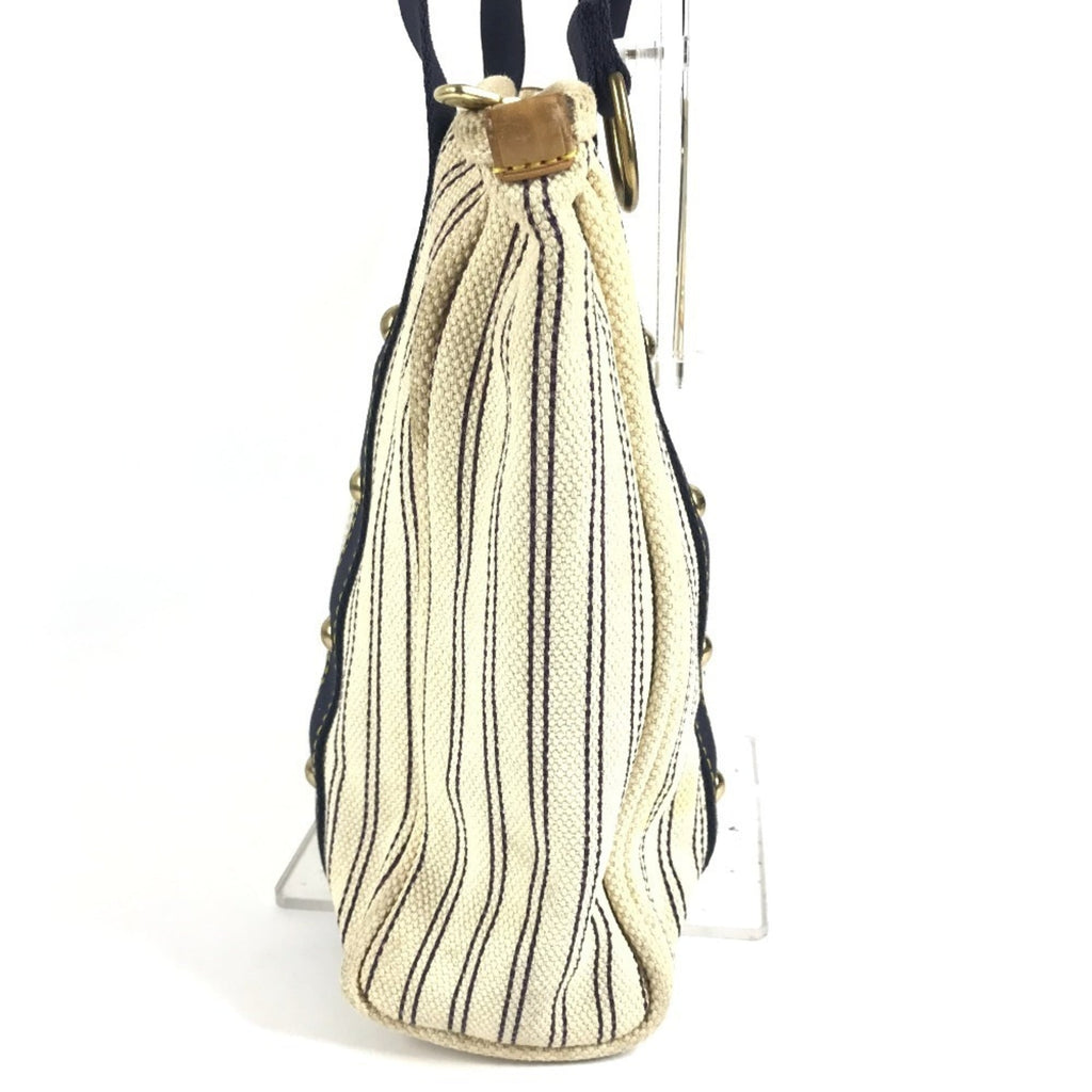 Louis Vuitton Ivory Navy Canvas Shoulder Bag Tote Bag