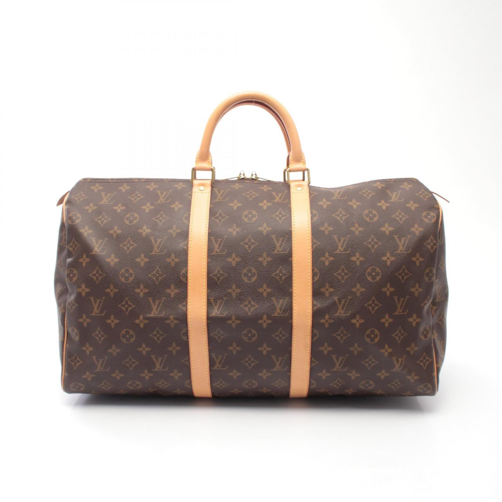 Louis Vuitton Brown Coated Canvas Pvc Monogram Leather Boston Bag