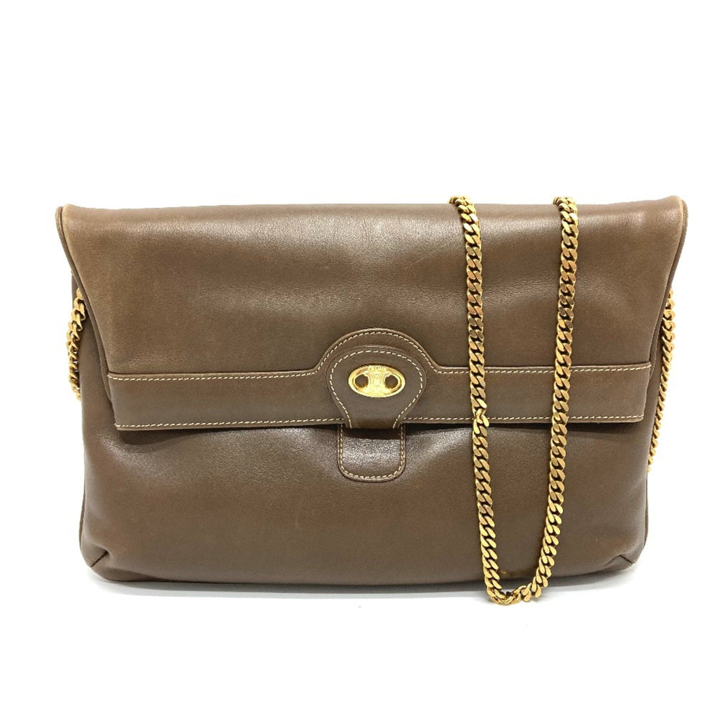 Celine Brown Leather Shoulder Bag