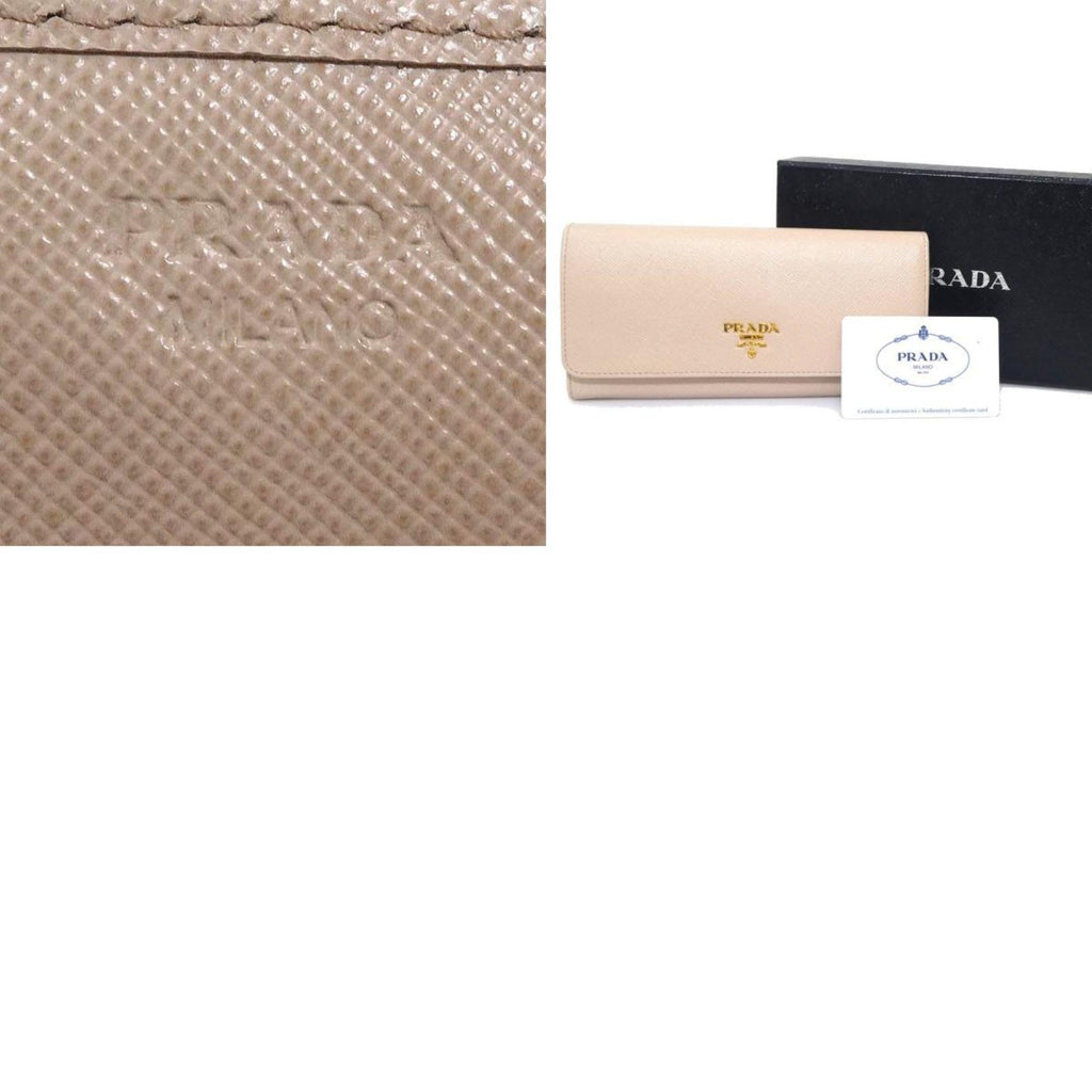 Prada Light Pink Leather Long Wallet (Bi-Fold)