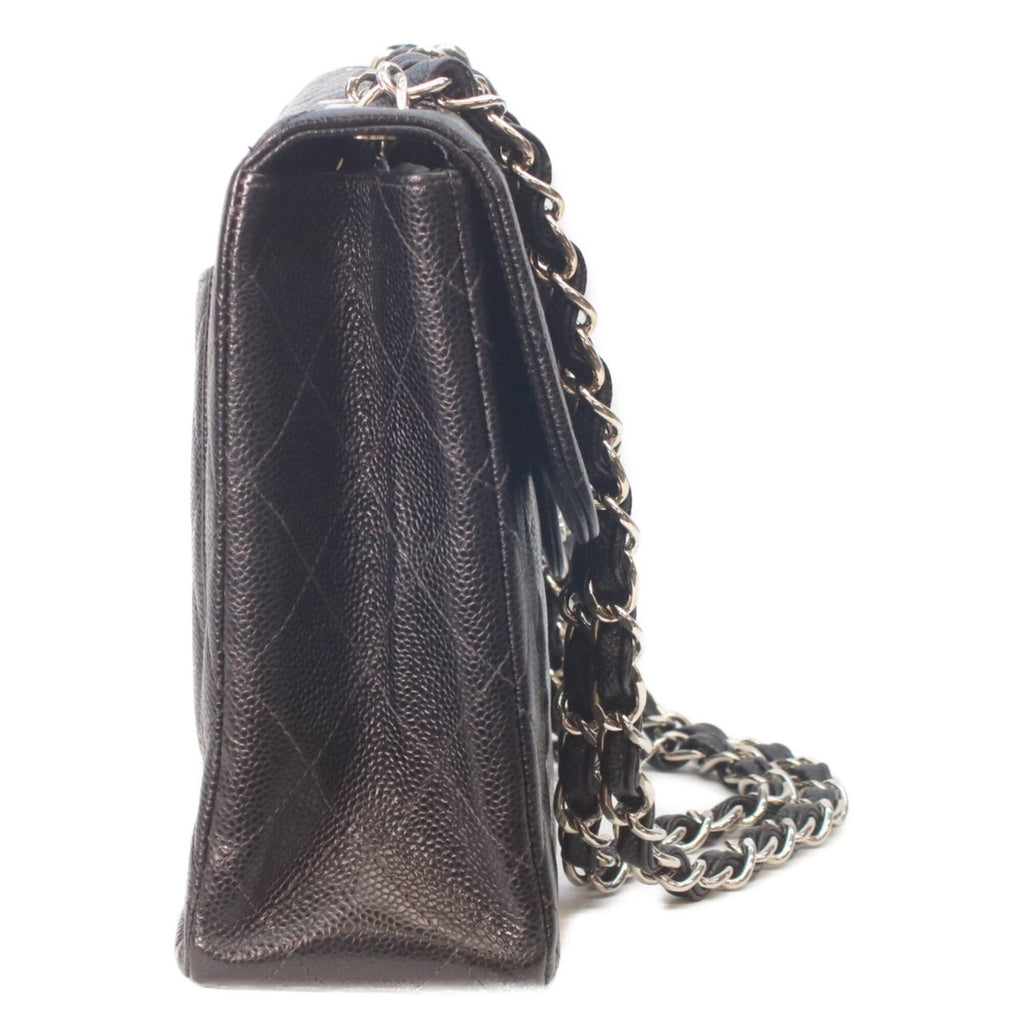 Chanel Black Grained Calfskin Shoulder Bag