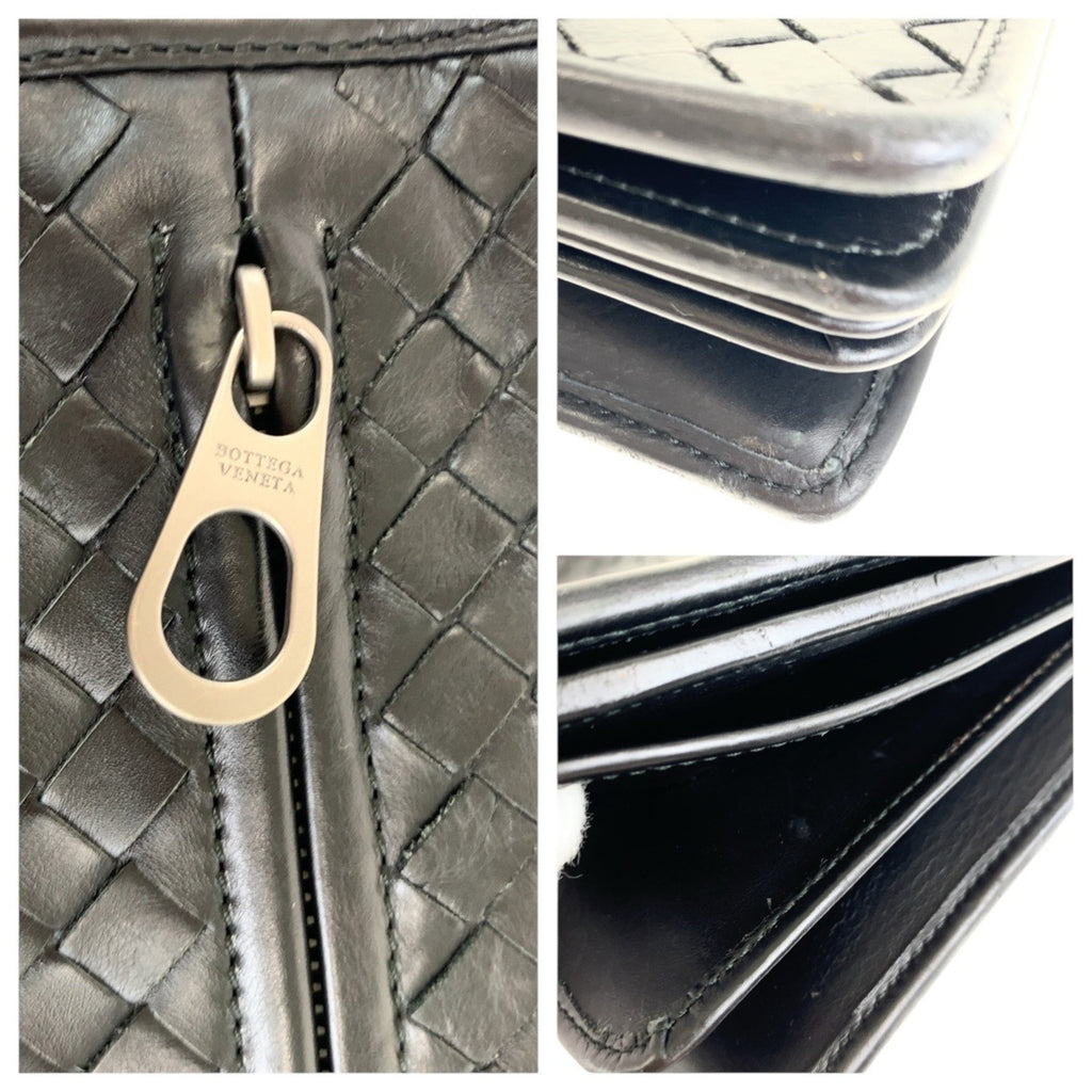 Bottega Veneta Intrecciato Black Leather Briefcase