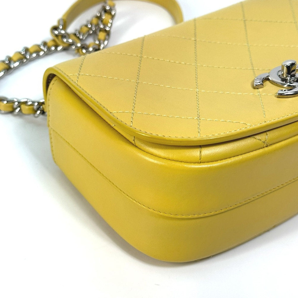 Chanel Yellow Leather Shoulder Bag