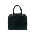 Louis Vuitton Black Leather Handbag Tote Bag