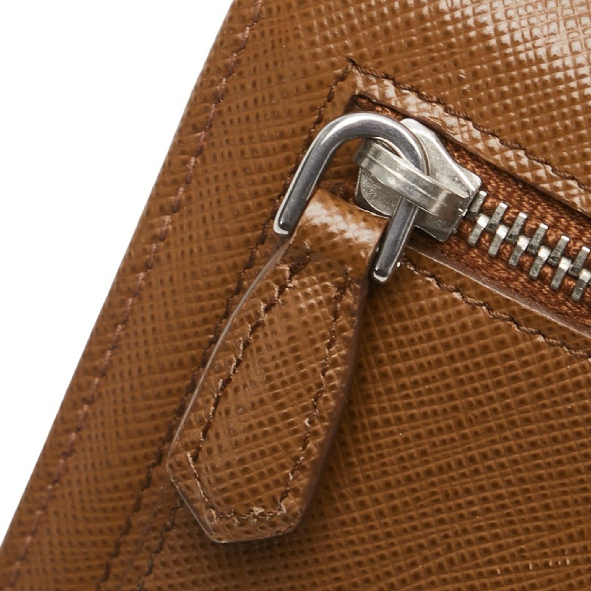 Prada Brown Leather Long Wallet (Bi-Fold)
