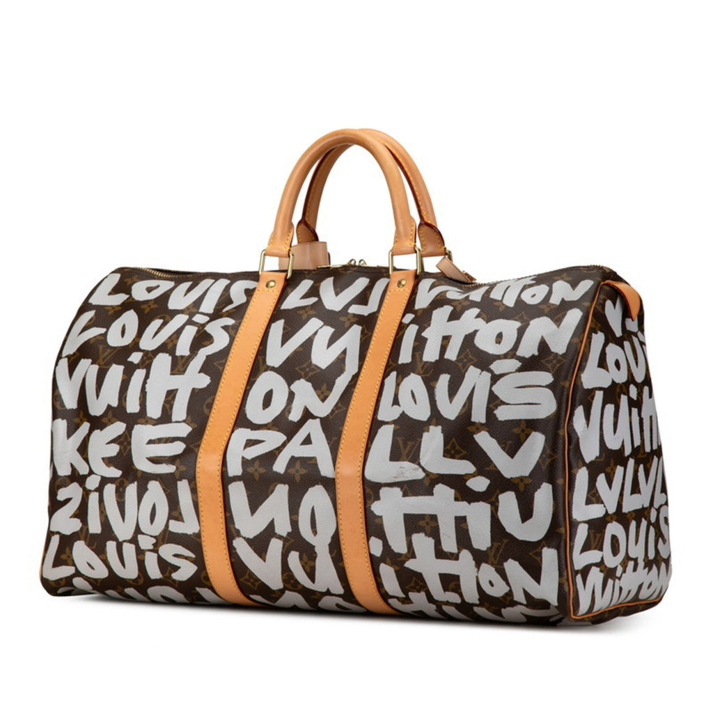 Louis Vuitton Argent Brown Pvc Leather Boston Bag