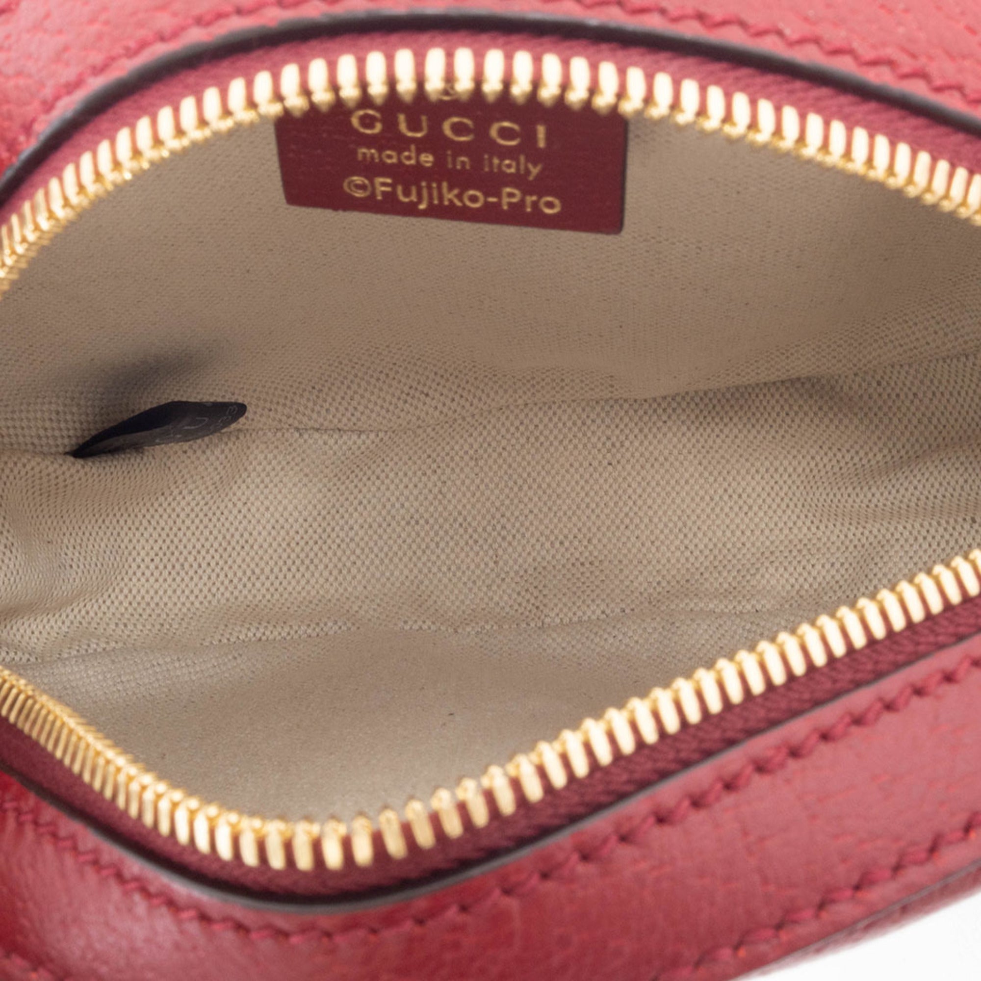 Gucci Beige Red Color Gg Supreme Leather Shoulder Bag (Pre-Owned)