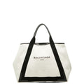 Balenciaga Black White Canvas Leather Handbag Tote
