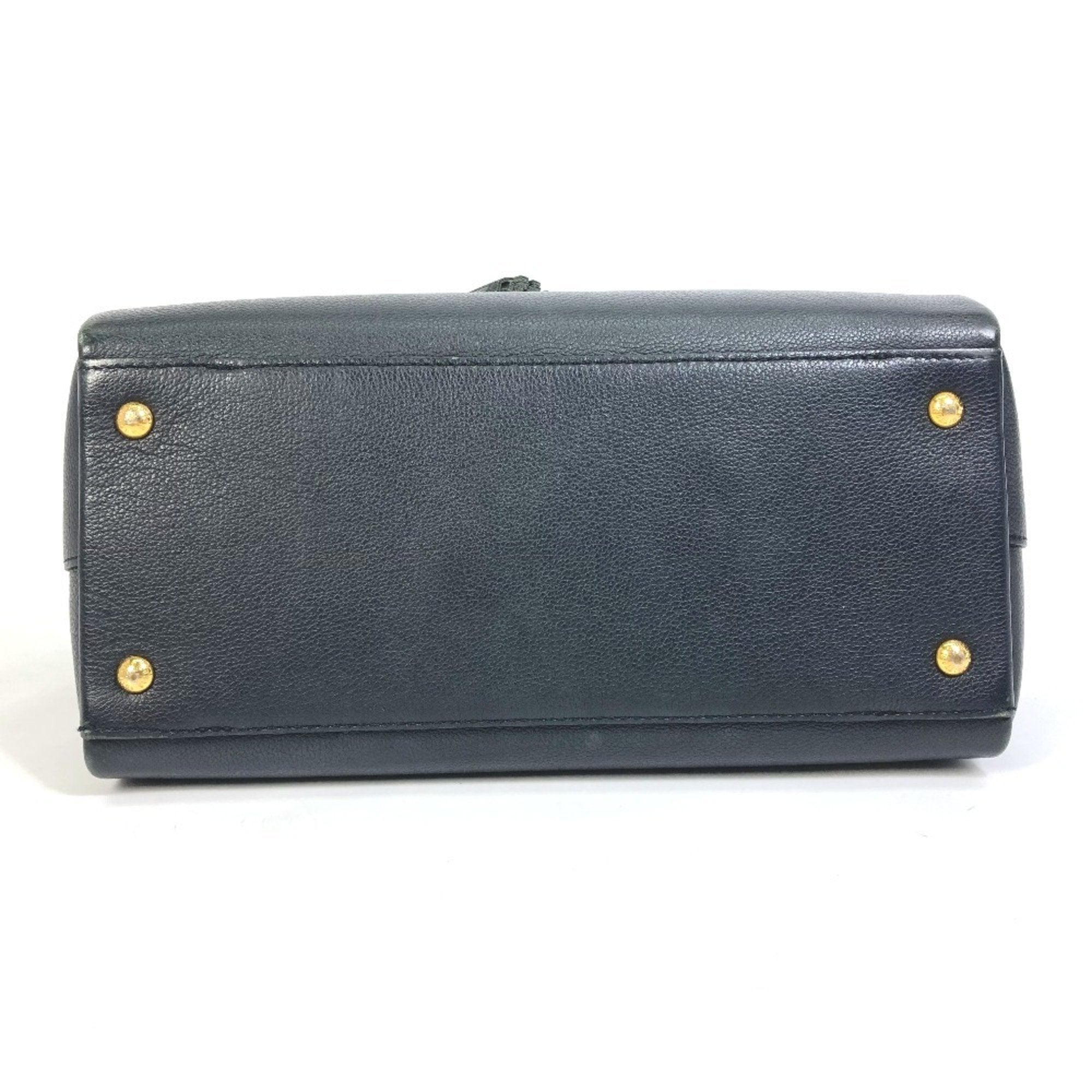 Louis Vuitton Black Leather Tote Bag
