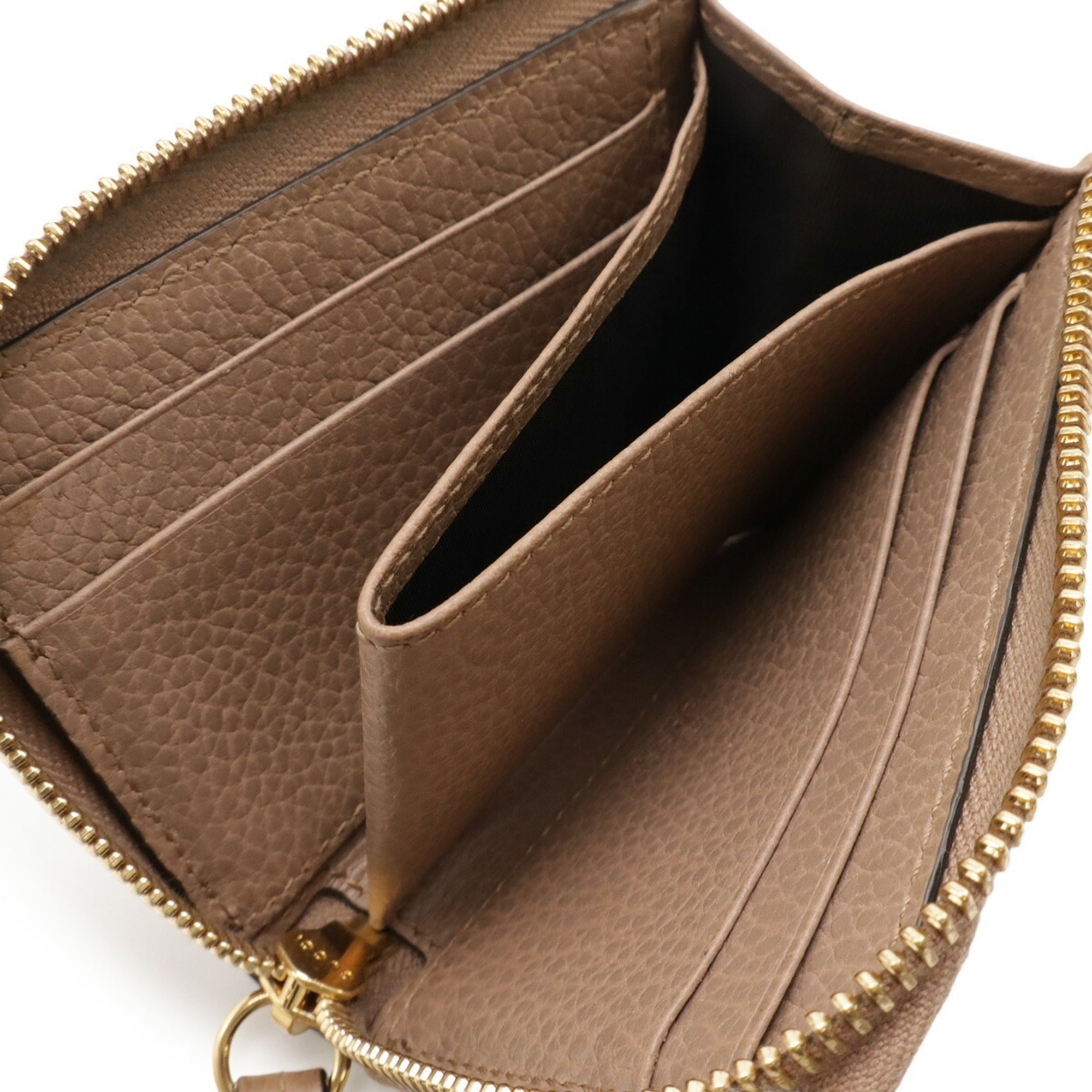 Gucci Gg Supreme Beige Pink Beige Gg Supreme Leather Coin Purse/Coin Case (Pre-Owned)
