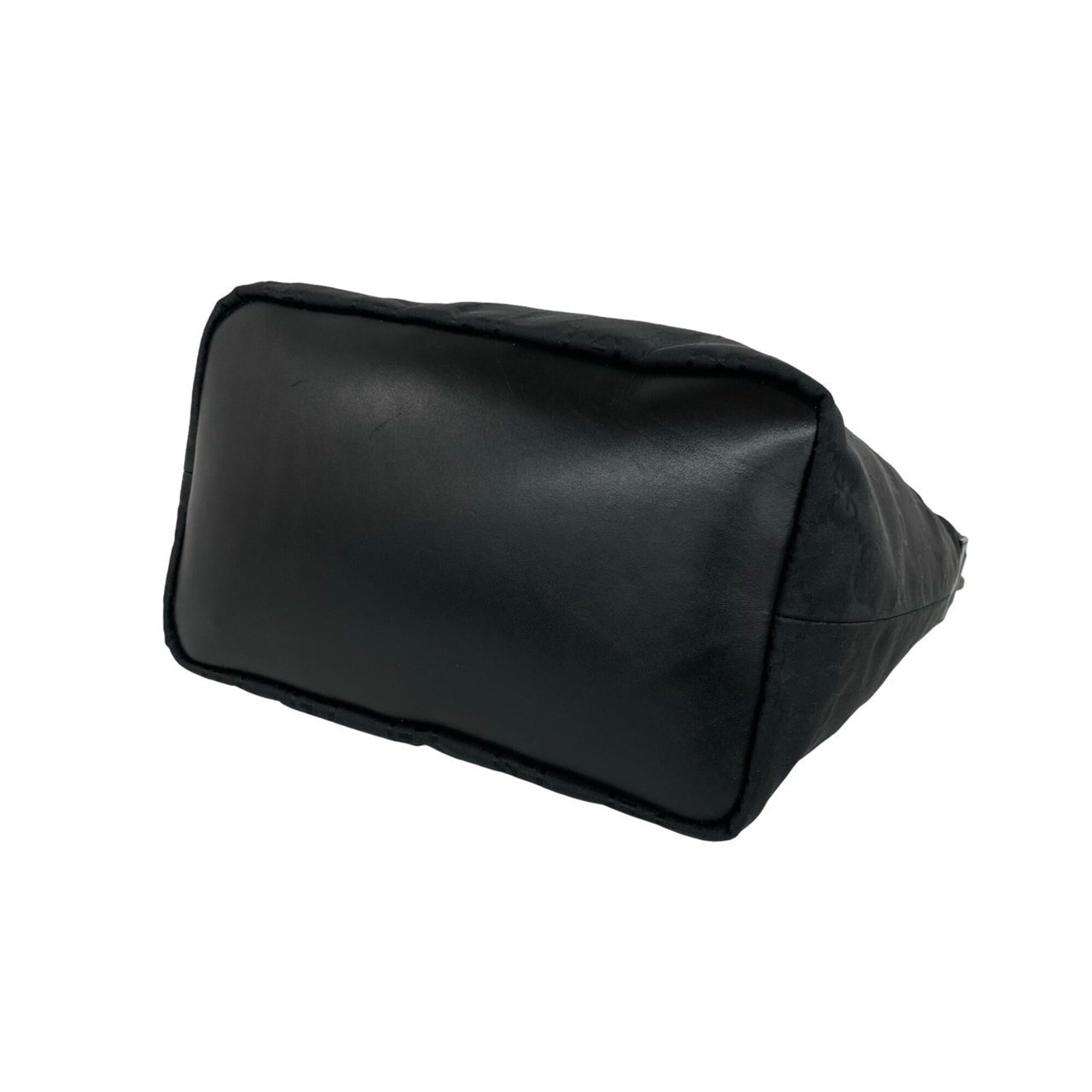 Gucci Black Nylon Leather Handbag Shoulder Bag Tote Bag (Pre-Owned)
