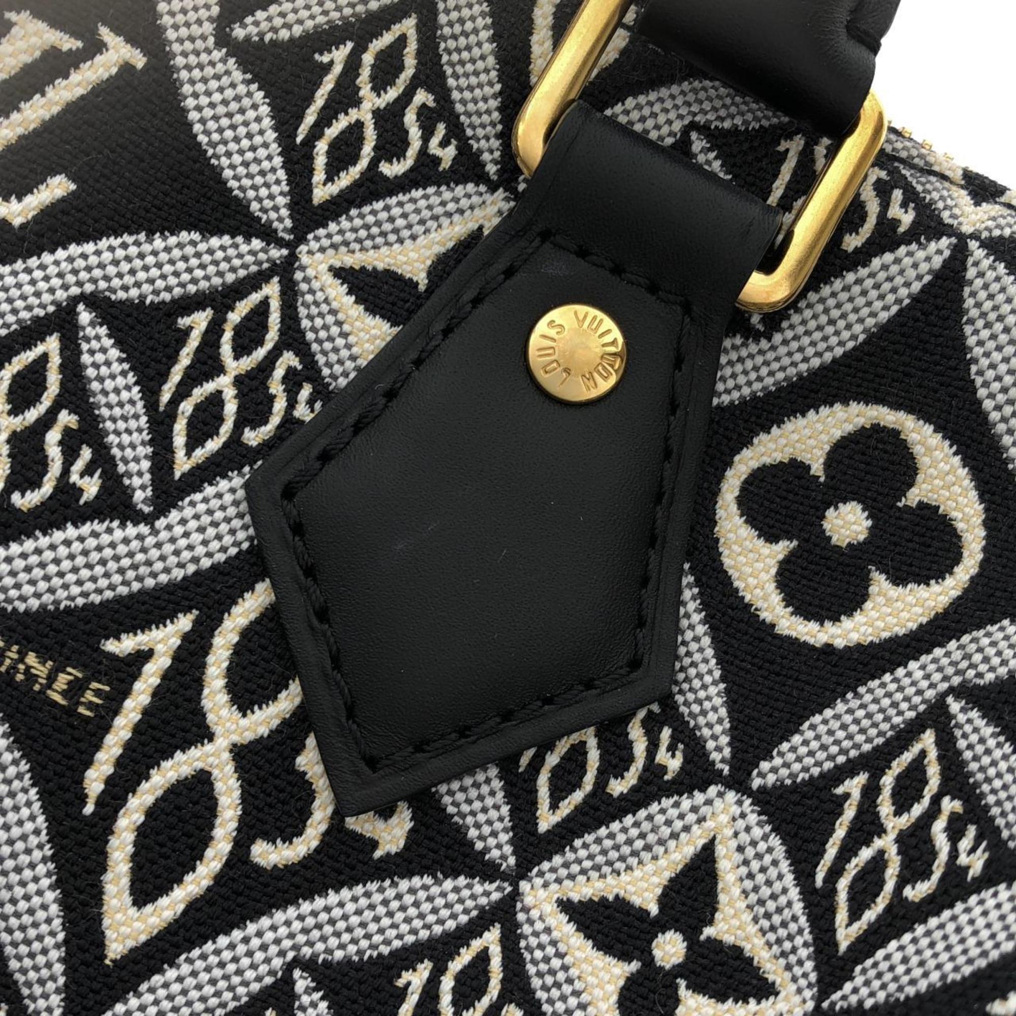 Louis Vuitton Black Jacquard Boston Bag