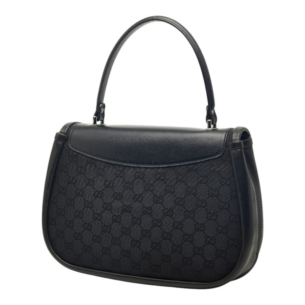 Gucci Black Canvas Leather Handbag (Pre-Owned)