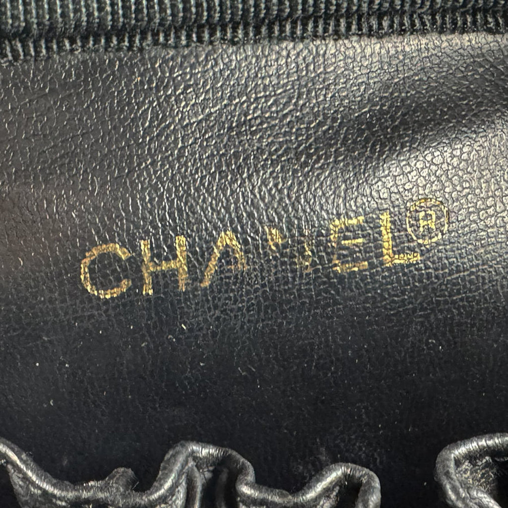 Chanel Black Grained Calfskin Handbag Vanity Bag