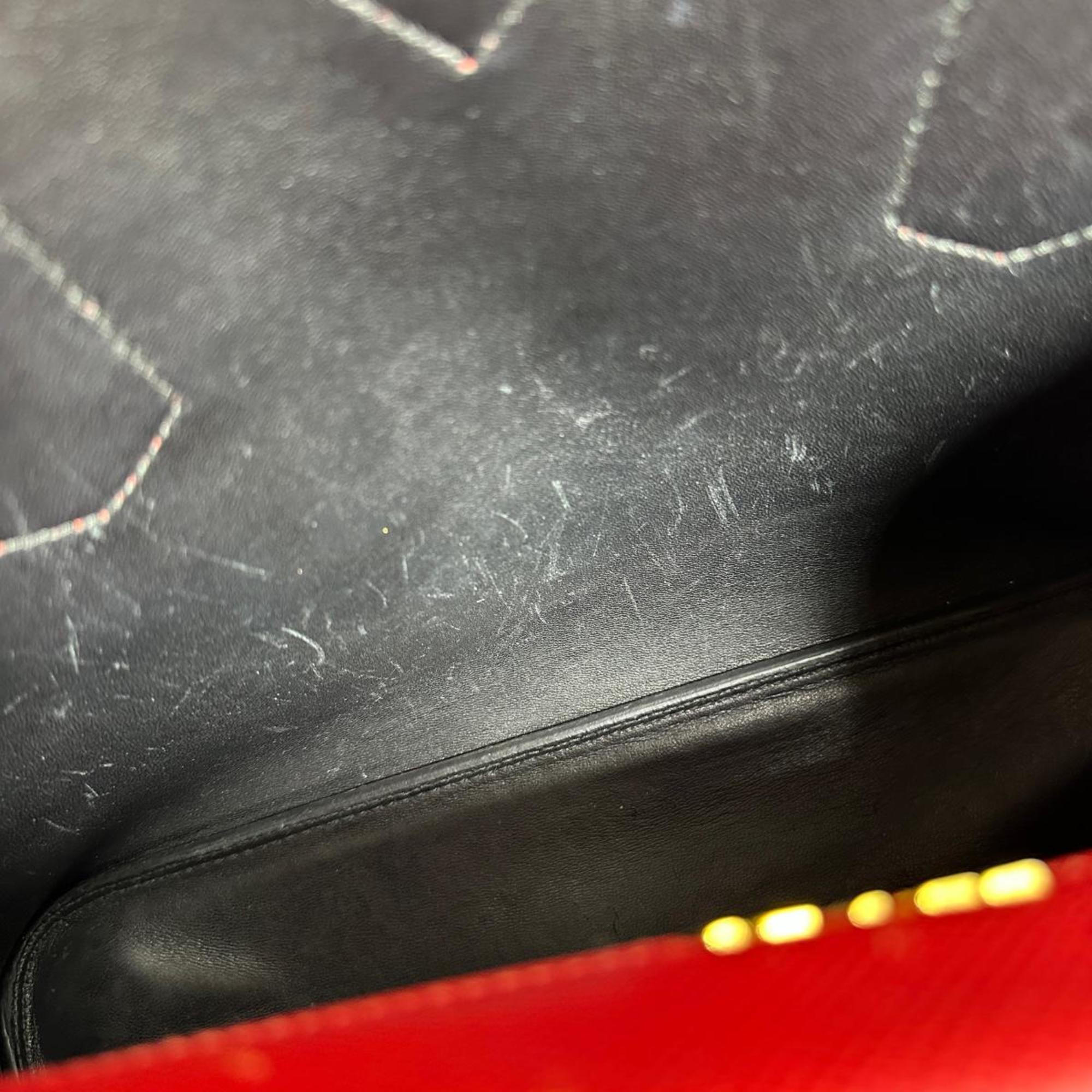 Prada Red Color Leather Handbag Shoulder Bag