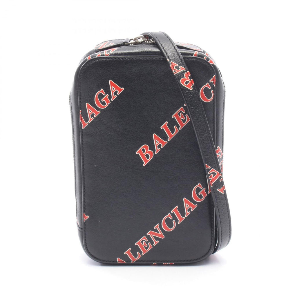 Balenciaga Black Red Color White Leather Handbag Shoulder
