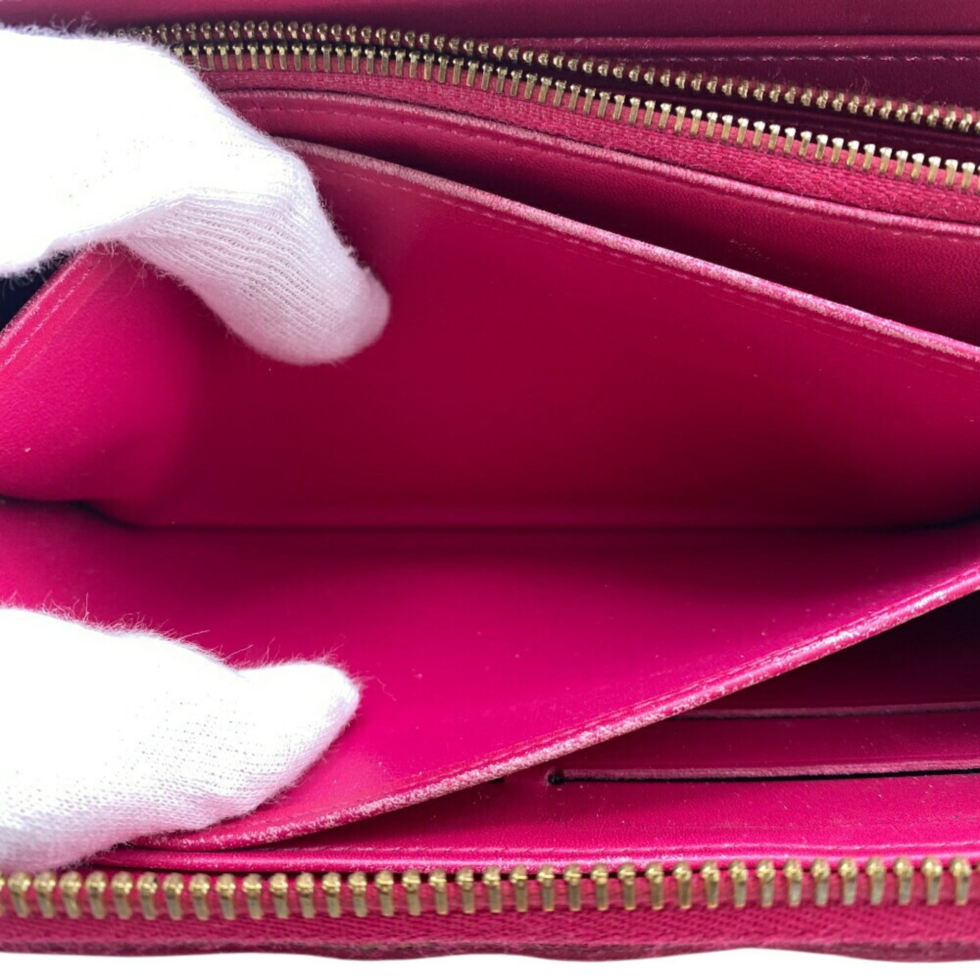 Louis Vuitton Pink Red Color Vernis Leather Long Wallet