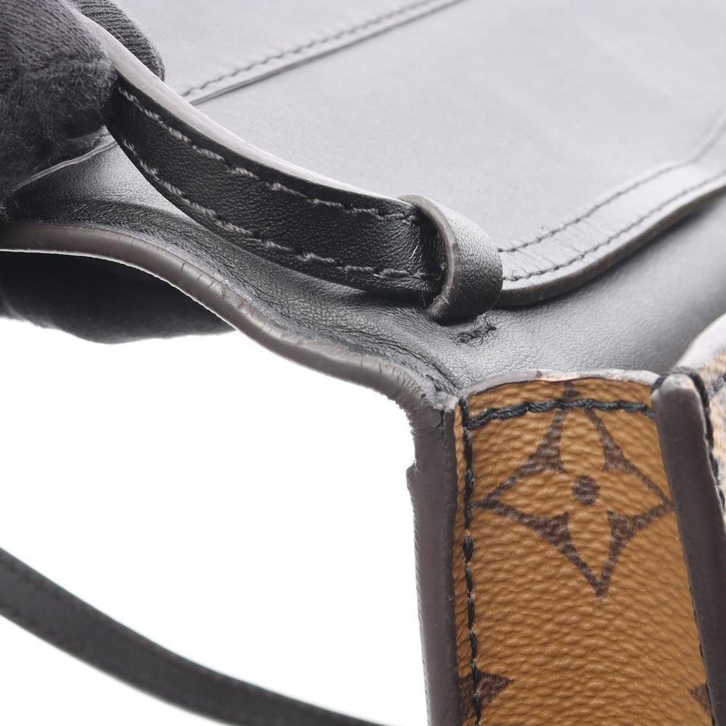 Louis Vuitton Black Brown Coated Canvas Pvc Leather Pochette Shoulder Bag