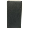 Louis Vuitton Black Noir Taiga Leather Long Bill Wallet