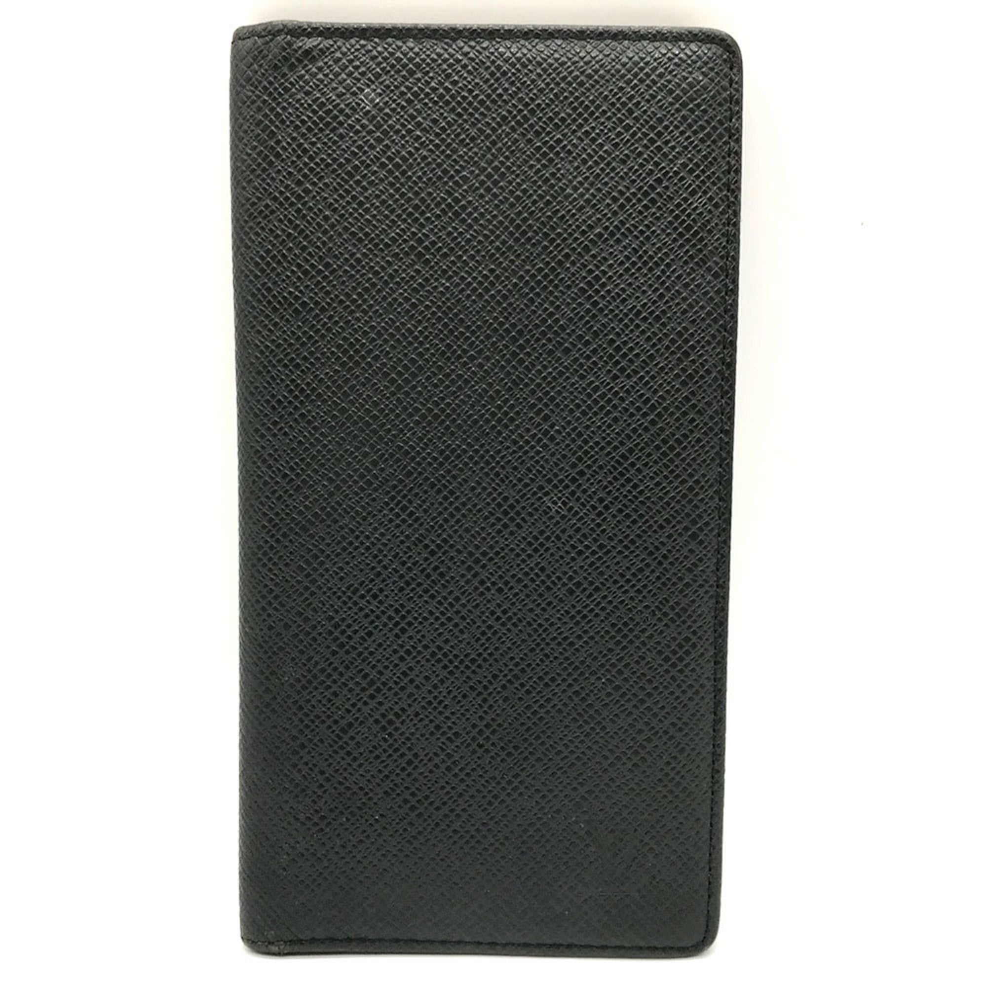 Louis Vuitton Black Noir Taiga Leather Long Bill Wallet
