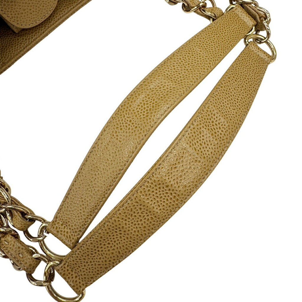 Chanel Beige Grained Calfskin Tote Bag