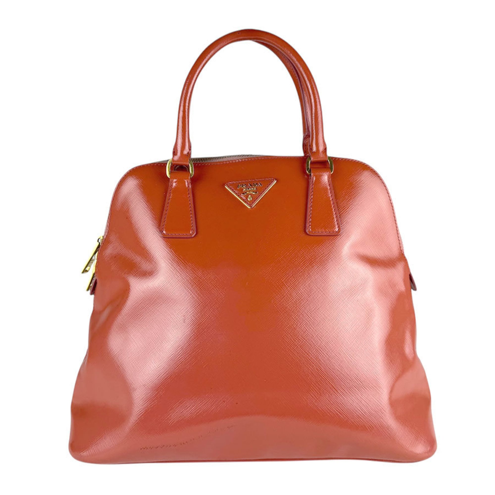 Prada Orange Leather Handbag