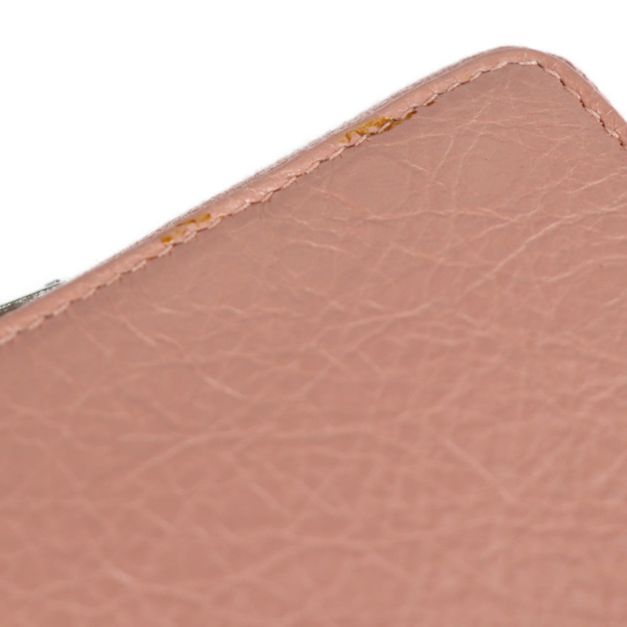 Balenciaga Pink Beige Leather Coin Purse/Coin Case