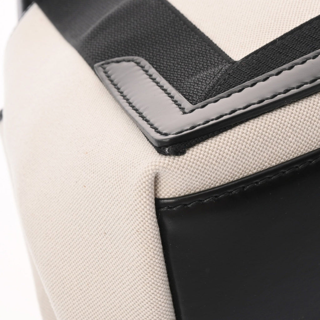 Balenciaga Black White Canvas Leather Hand
