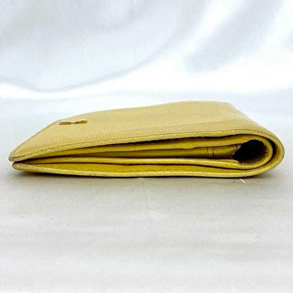 Chanel Yellow Leather Long Wallet (Bi-Fold)