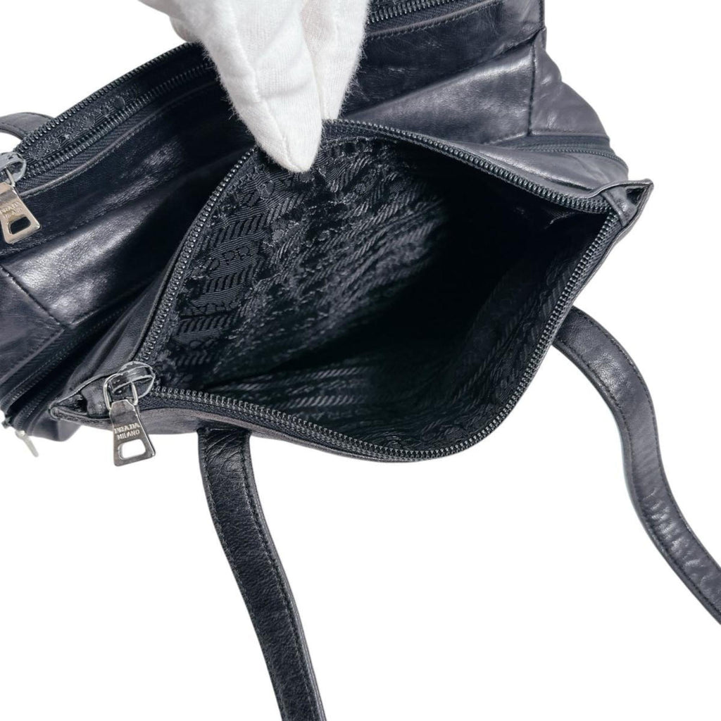 Prada Black Leather Tote Bag