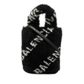 Balenciaga Black Faux Fur Handbag Shoulder