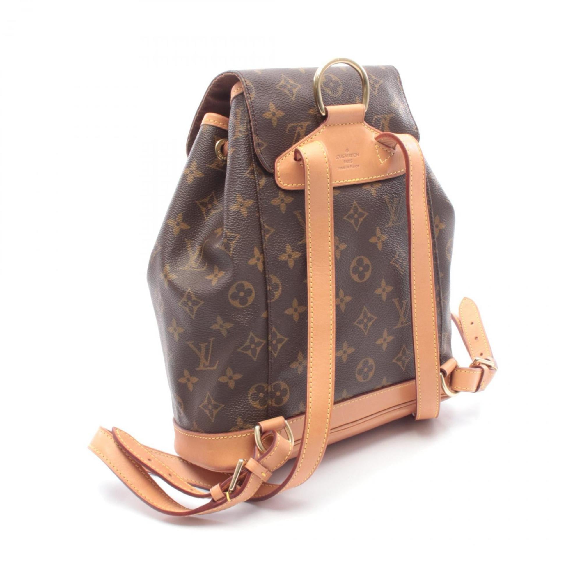 Louis Vuitton Brown Coated Canvas Leather Backpack Handbag