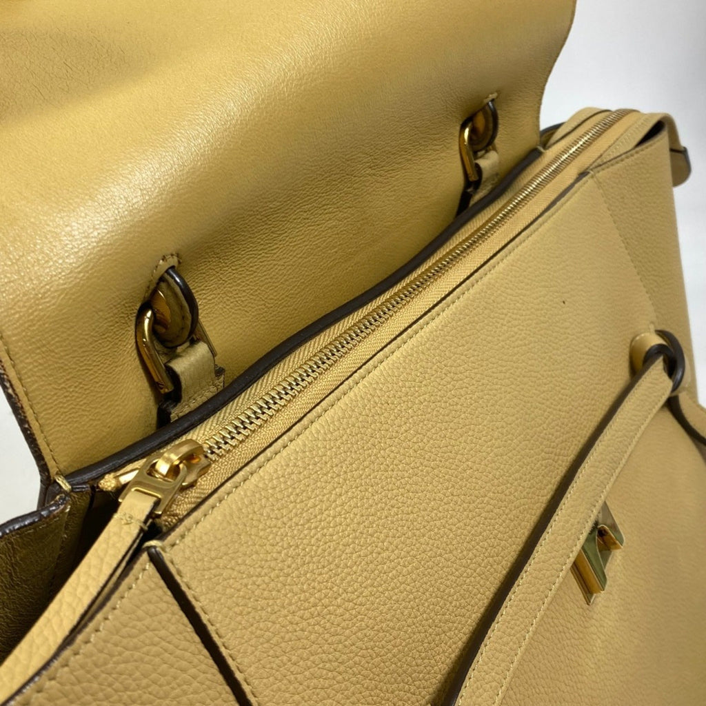 Celine Yellow Leather Shoulder Bag