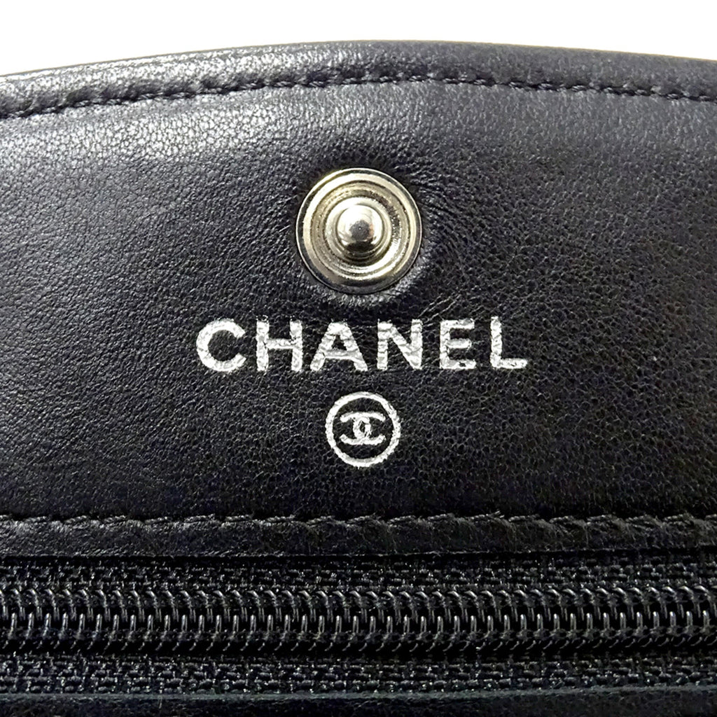 Chanel Black Leather Long Wallet (Bi-Fold)