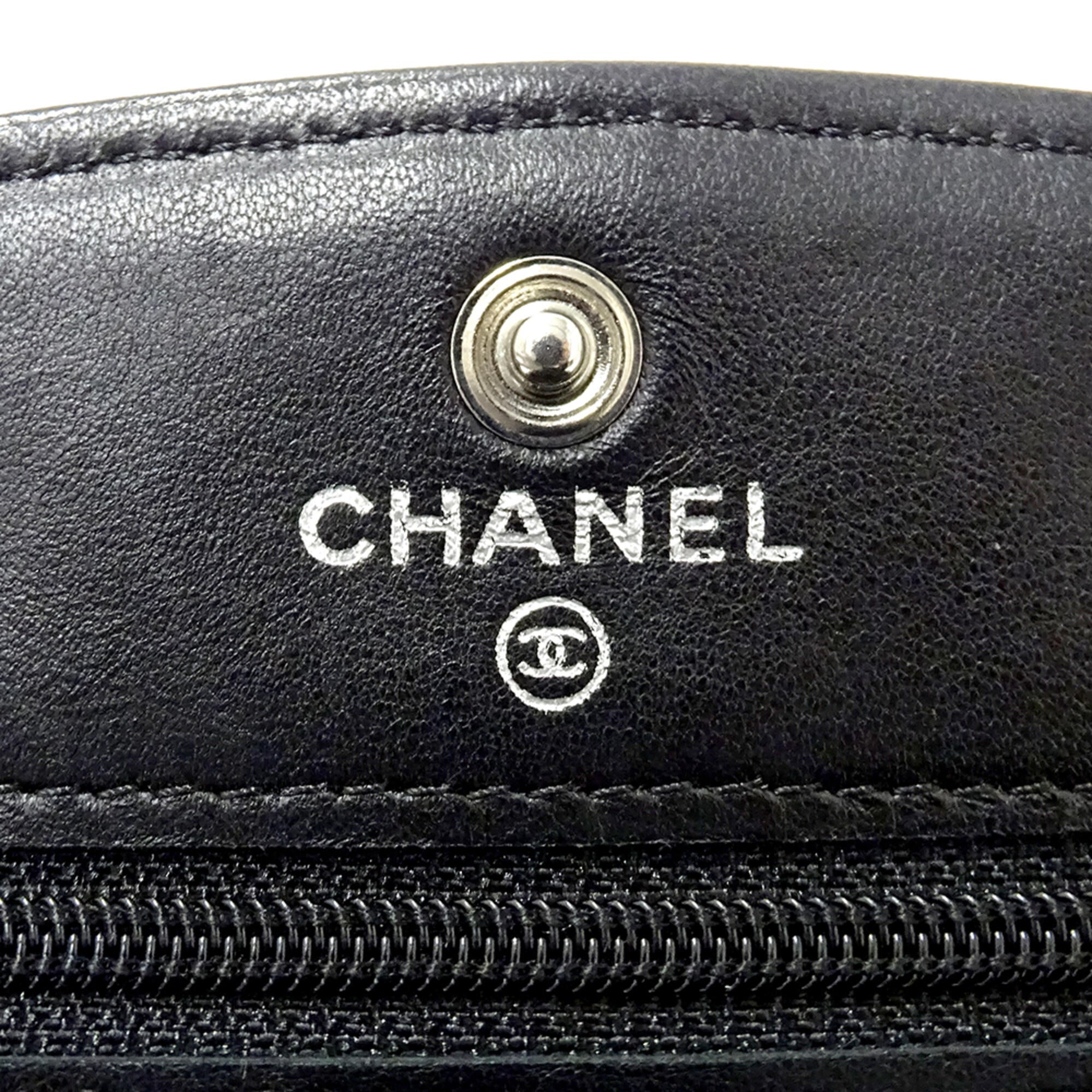 Chanel Black Leather Long Wallet (Bi-Fold)